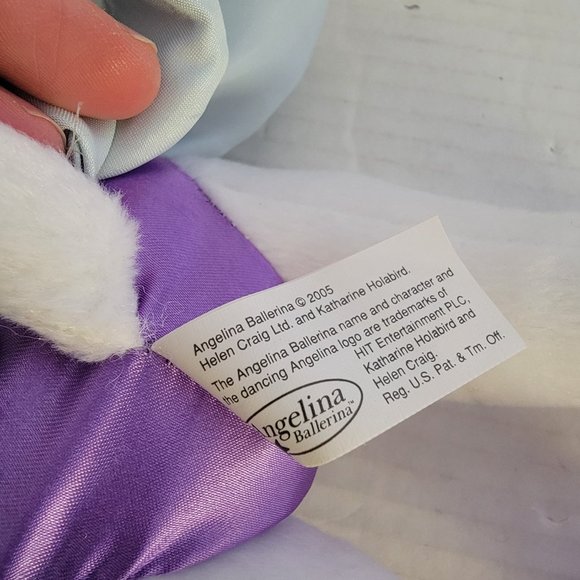 Large Angelina Ballerina Girl Plush American Purple Dress Doll Sababa Toy Ballet - Picture 11 of 15